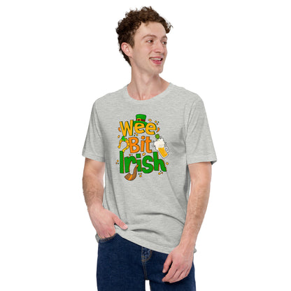 Wee Bit Irish Tee Drinking Irish Lover Unisex Light Shirt