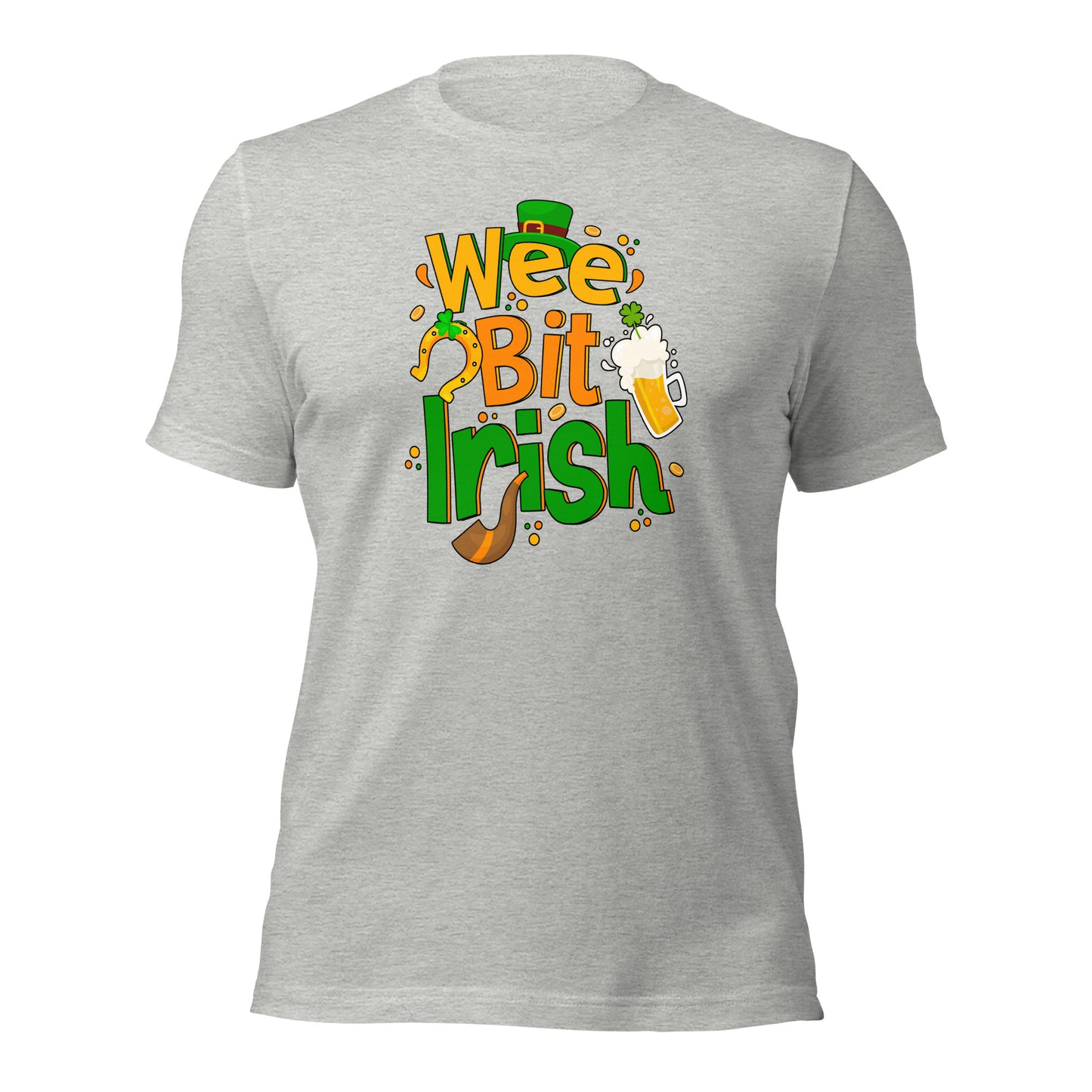 Wee Bit Irish Tee Drinking Irish Lover Unisex Light Shirt