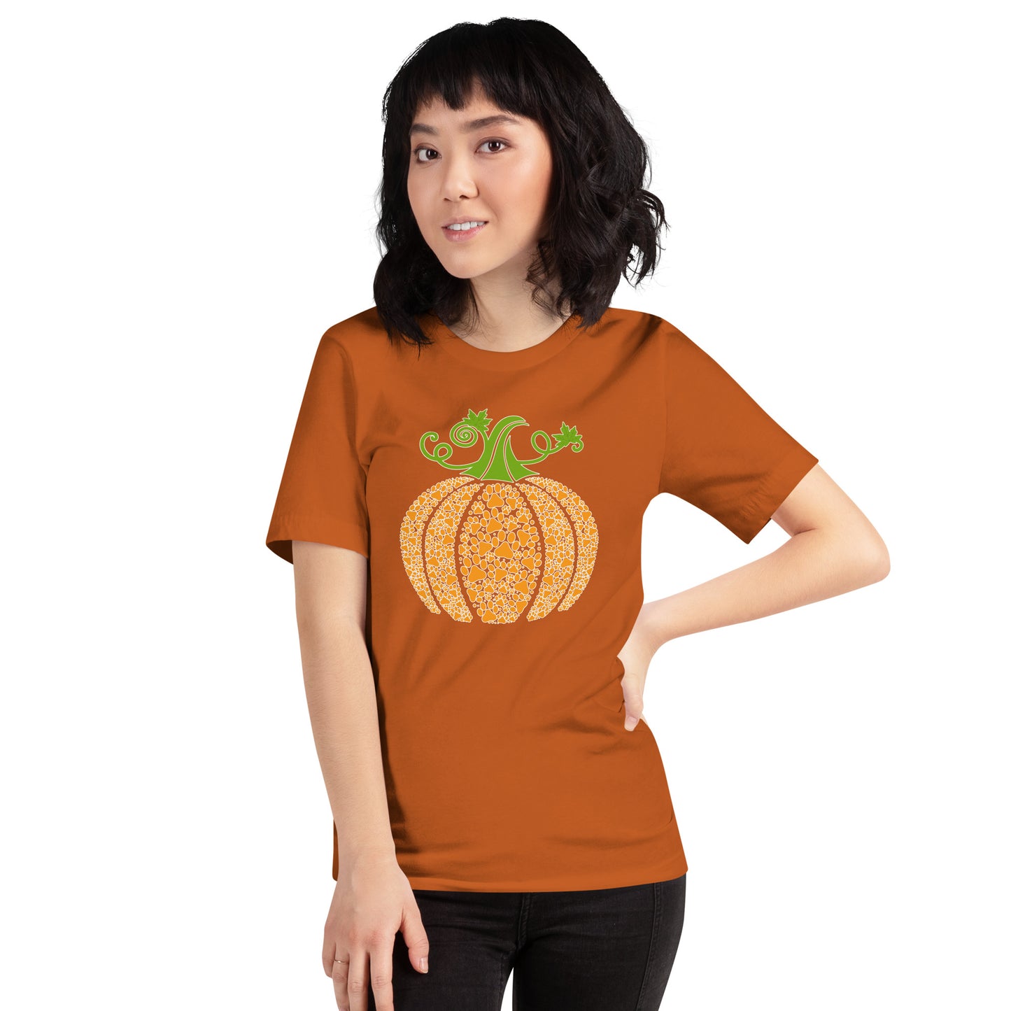 Animal Lover Pawkins Pumpkin Thanksgiving Day Unisex Dark Shirt