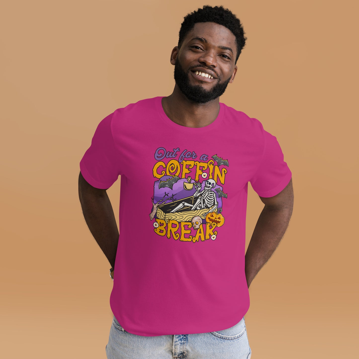 Out For A Coffin Break Coffee Lover Unisex Light Shirt