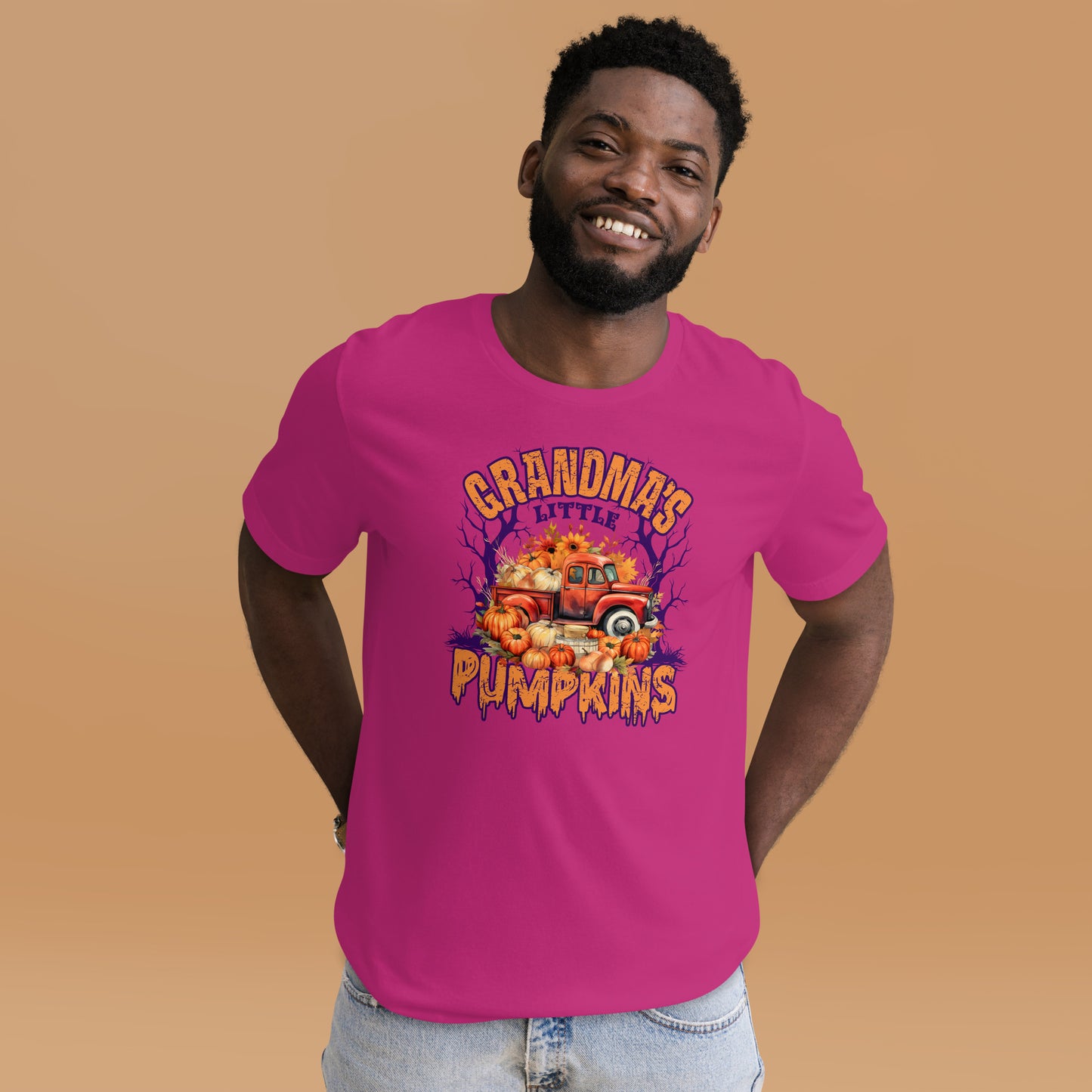 Grandma's Little PUmpkins grandchildren Halloween Unisex Light Shirt