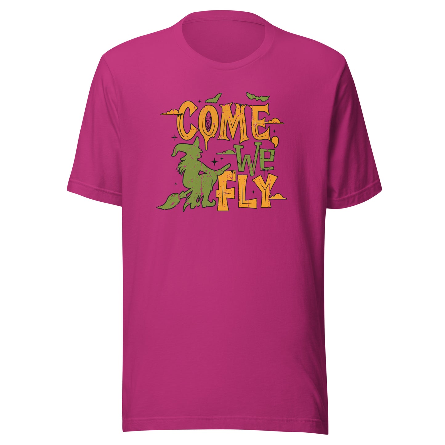 Come We Fly Halloween Witches Broom Unisex Light Shirt