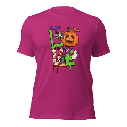 Halloween Love Tee Cute Fall Pumpkin Unisex Light Shirt