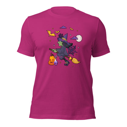 Flying Wicked Witch Halloween Trick or Treat Unisex Light Tee