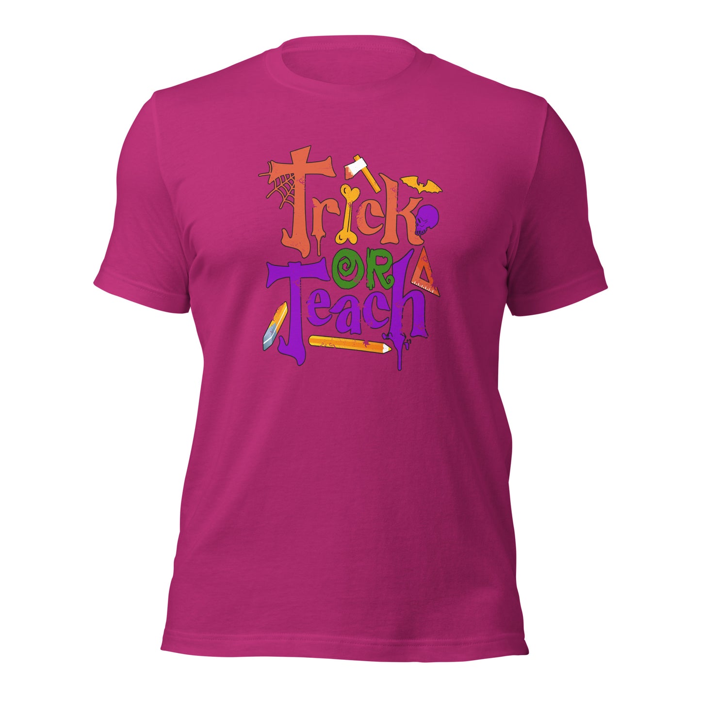 Trick Or Teach Funny Teacher Halloween Unisex Light Shirt