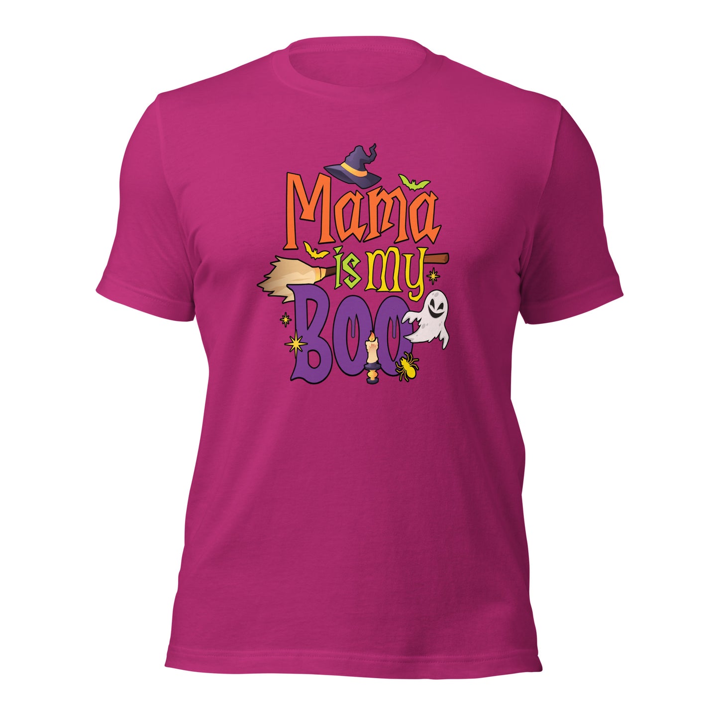 Mama Is My Boo Funny Halloween Ghost Spooky Season Unisex Light Tee