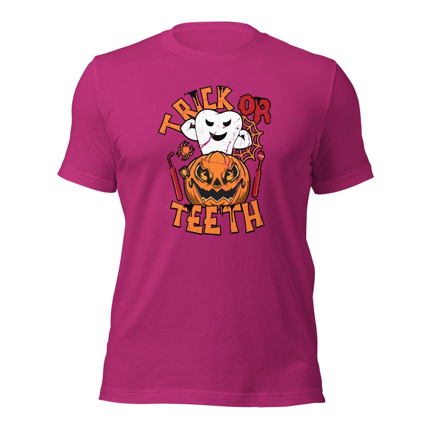 Trick Or Teeth Funny Dentist Teeth Humor Unisex Light Shirts