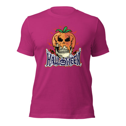 Halloween Pumpkin Skull Head Unisex Light Shirt