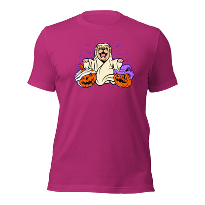 Halloween Spooky Dad Mom Canine Ghost English Bulldog Pumpkin Unisex Light Shirt