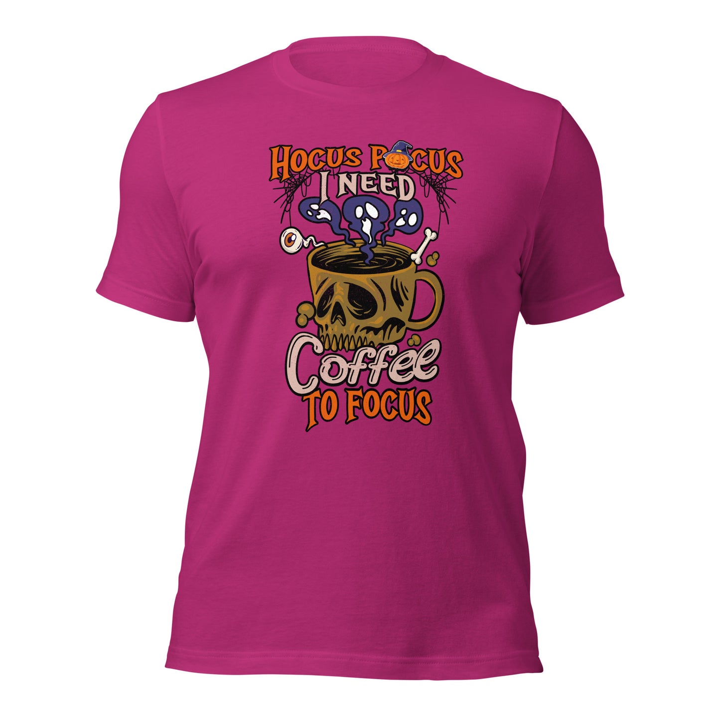 Hocus Pocus I Need Coffee To Focus Coffee Lover Halloween Unisex Light Shirt