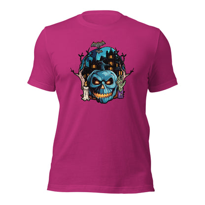 Haunted House Creepy Skull Halloween Unisex Light Shirt