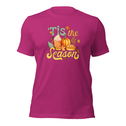 Tis The Season Thankful Blessed Thanksgiving Unisex Light Shirt