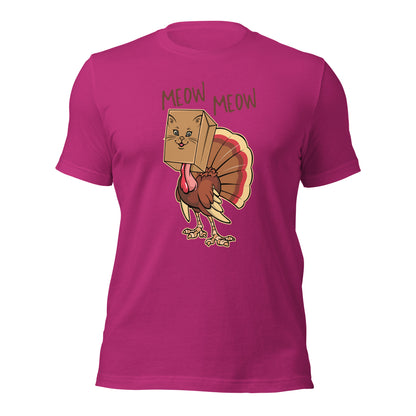 Meow Meow Turkey Thanksgiving Unisex Light Shirt