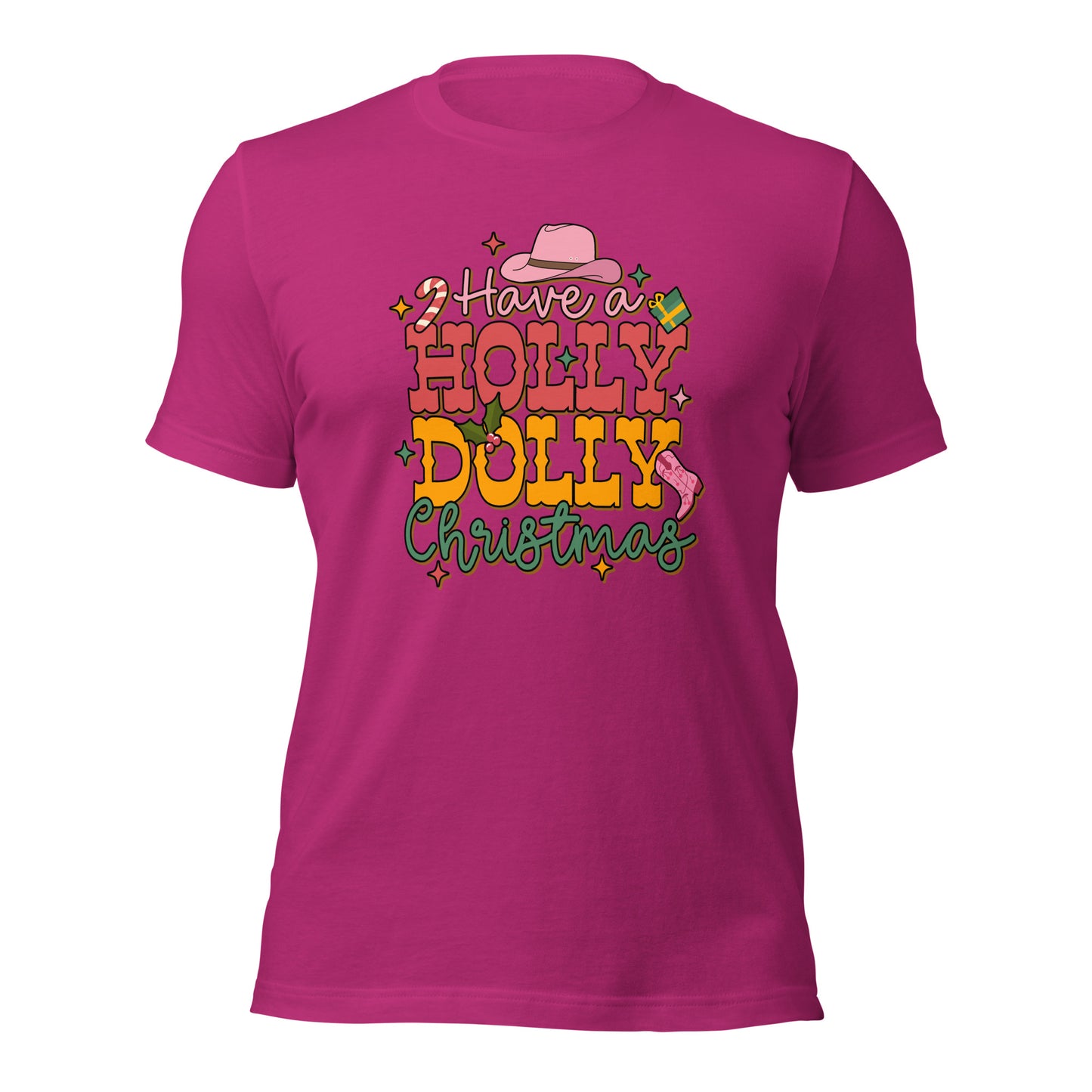 Have A Holly Dolly Christmas Western Christmas Unisex Light Shirt