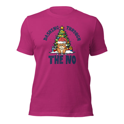 Dashing Through The No Funny Holiday Unisex Light Tee