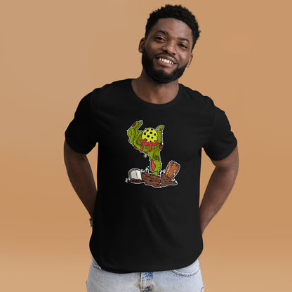 Halloween Pickleball T-Shirt Zombie Hand Unisex Dark Tee