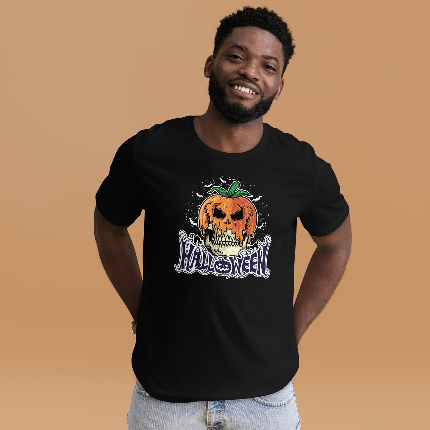 Halloween Pumpkin Skull Head Unisex Dark Shirt