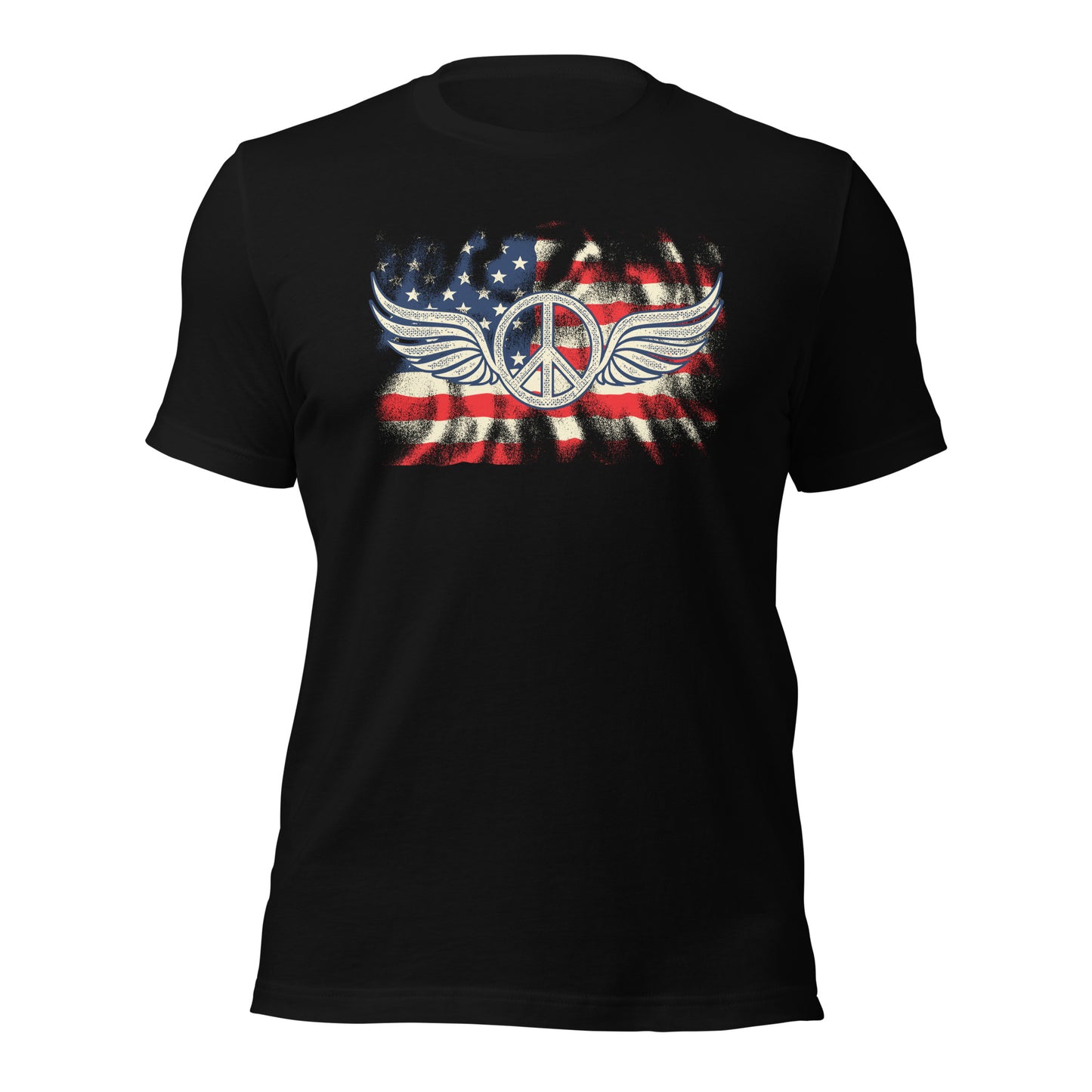 Military American Patriots Distressed Peace Sign Unisex Dark Shirt