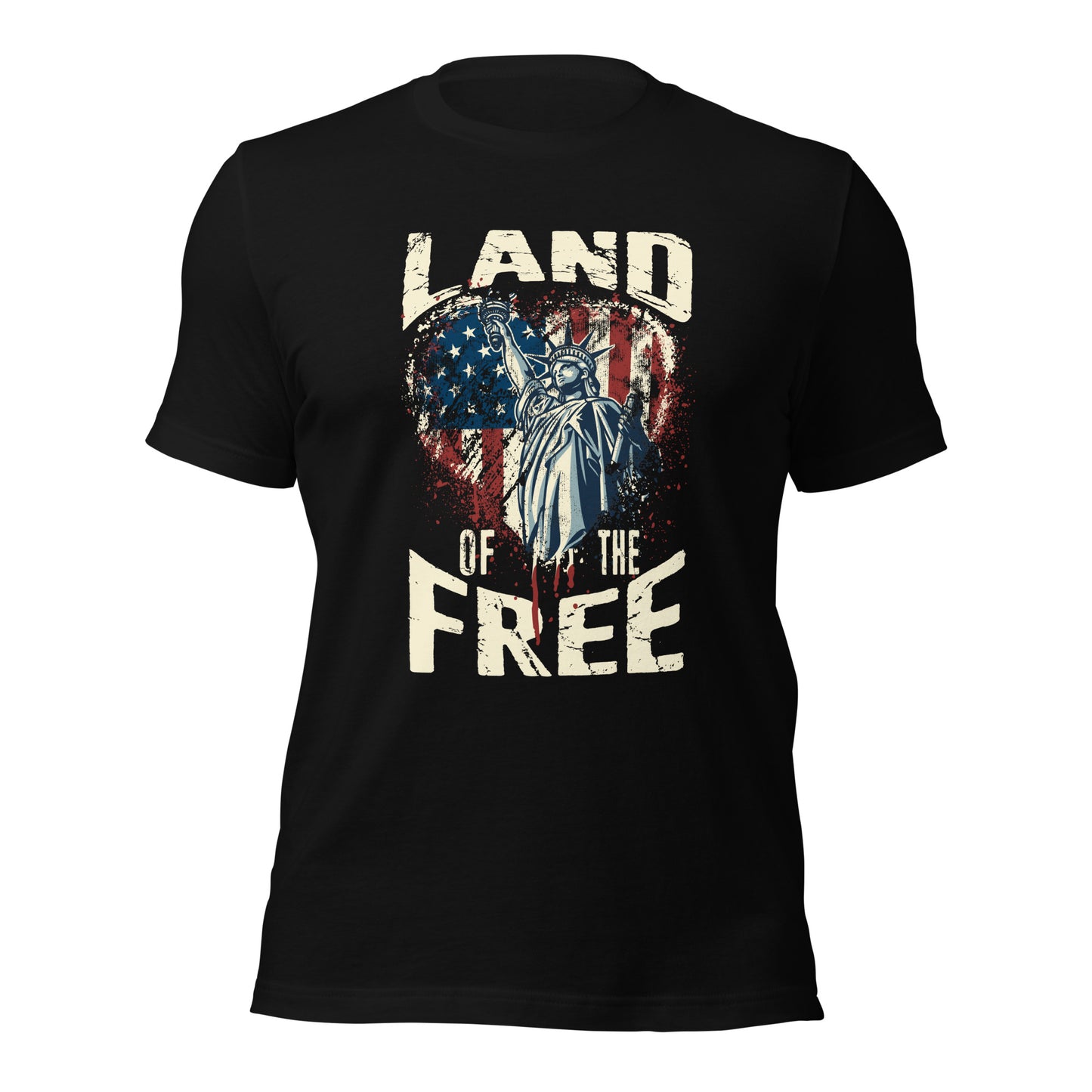 Vintage America Land Of Free Flag Statue Of Liberty Unisex Dark Shirt