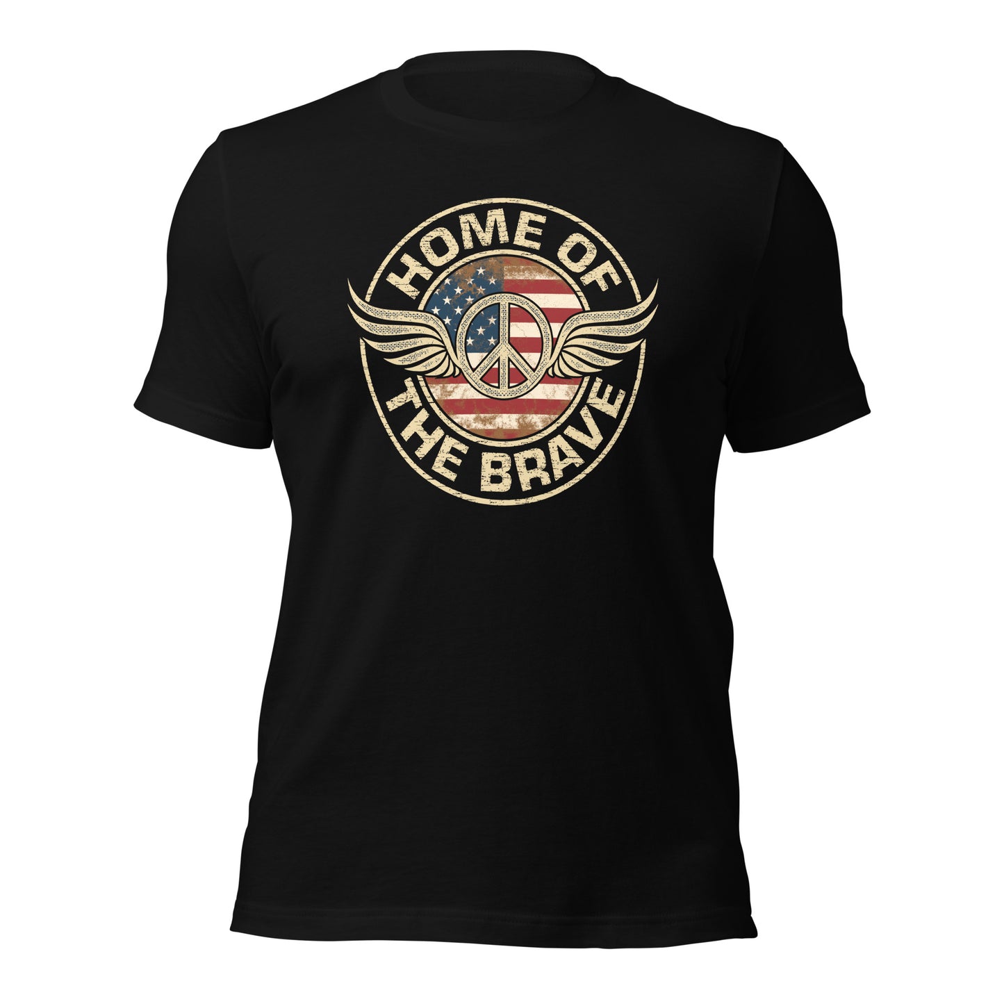 Home Of The Brave Vintage Military Veteran Unisex Dark t-shirt