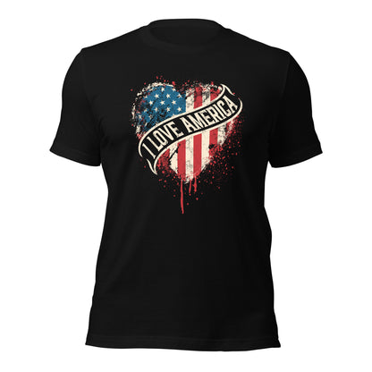 I Love America Vintage USA Map Unisex Dark Shirt