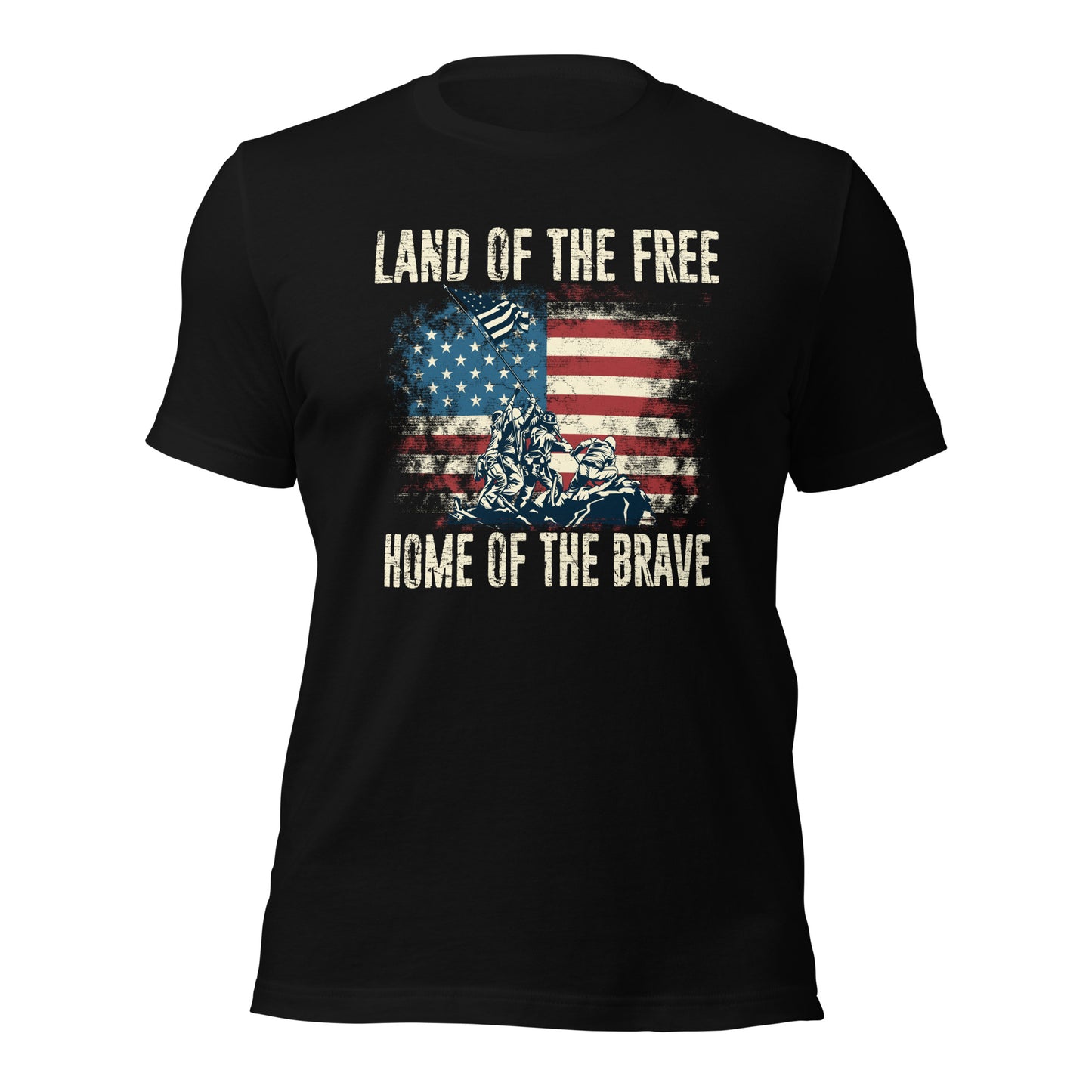 Vintage Land Of The Free Home Of The Brave Unisex Dark Shirt