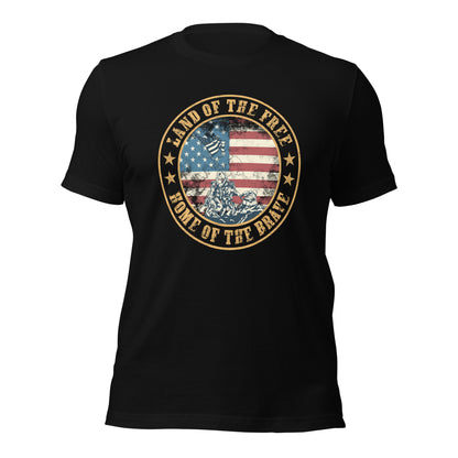 Land Of The Free Home Of The Brave Military Patriot Unisex Dark Shirt