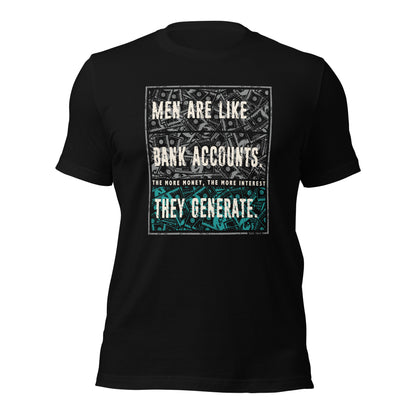 Men's Humor Men Are Like Bank Account Mark Twain Unisex Dark Shirt