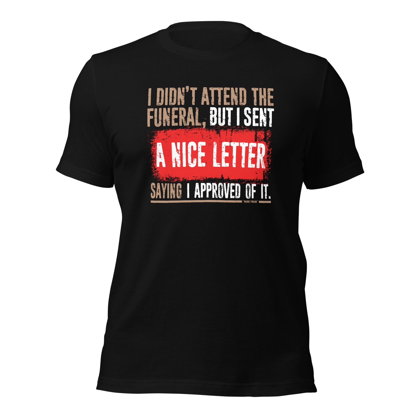 Mark Twain Funeral Approval Letter Vintage Unisex Dark Shirt