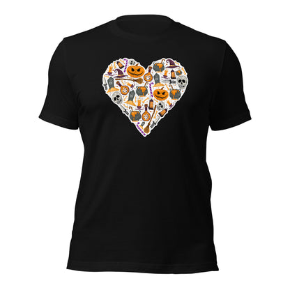 Halloween Heart Love Pumpkin Skull Unisex Dark Shirt