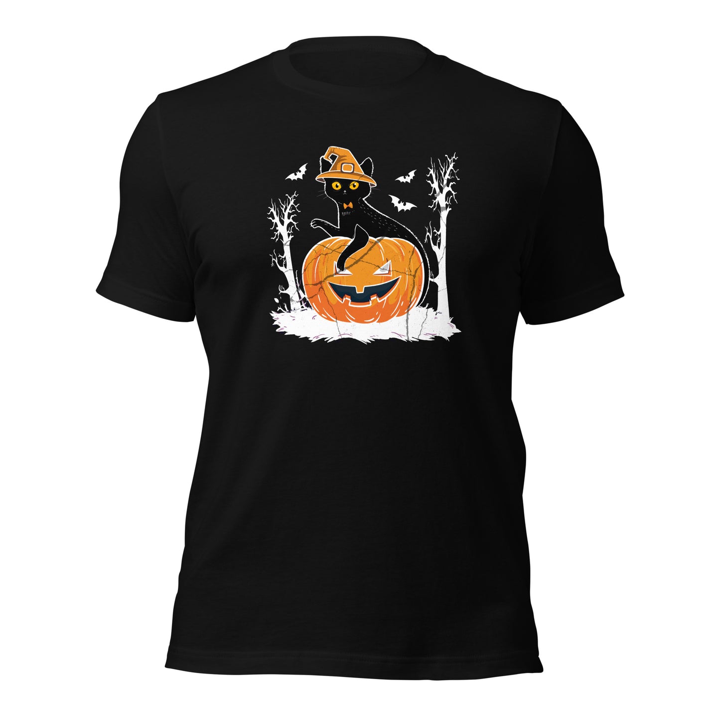 Black Cat Pumpkin Halloween Jack o Lantern Unisex Dark Shirt