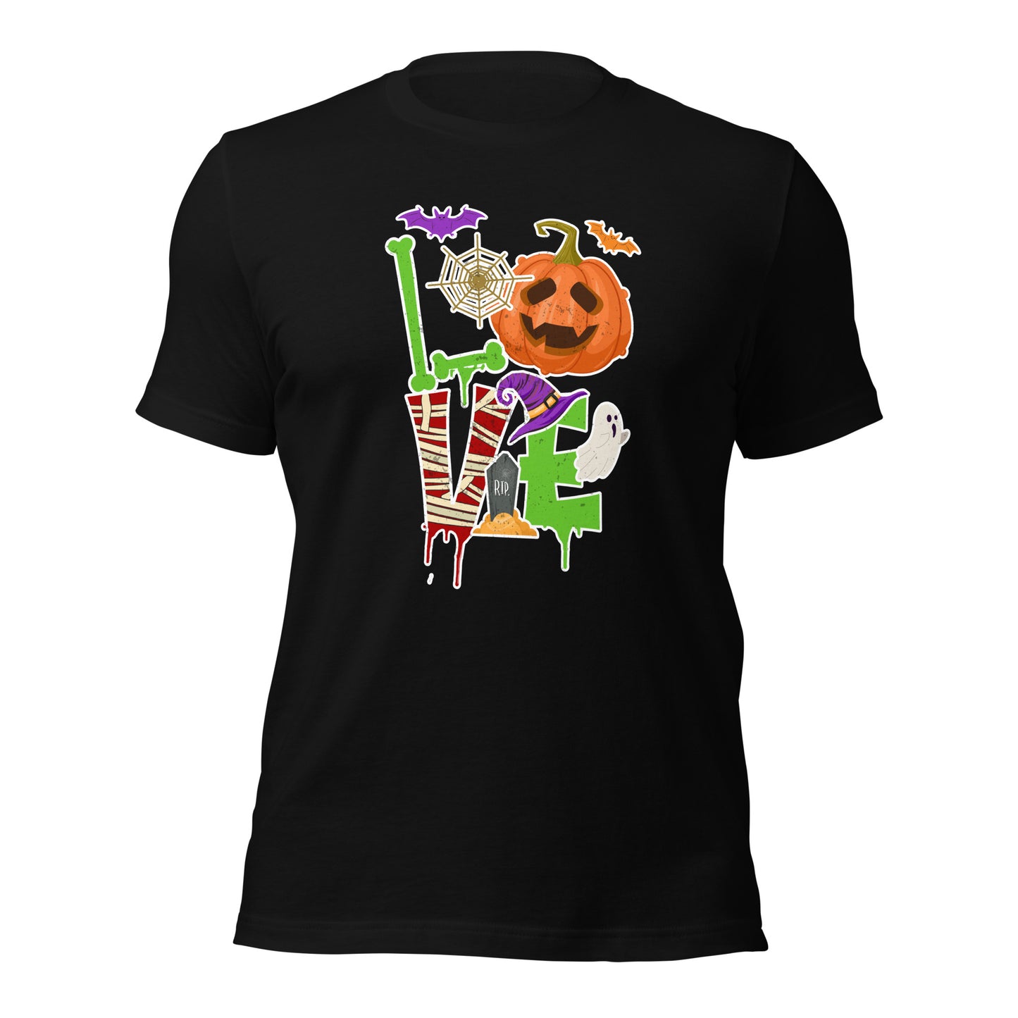 Halloween Love Tee Cute Fall Pumpkin Unisex Dark Shirt