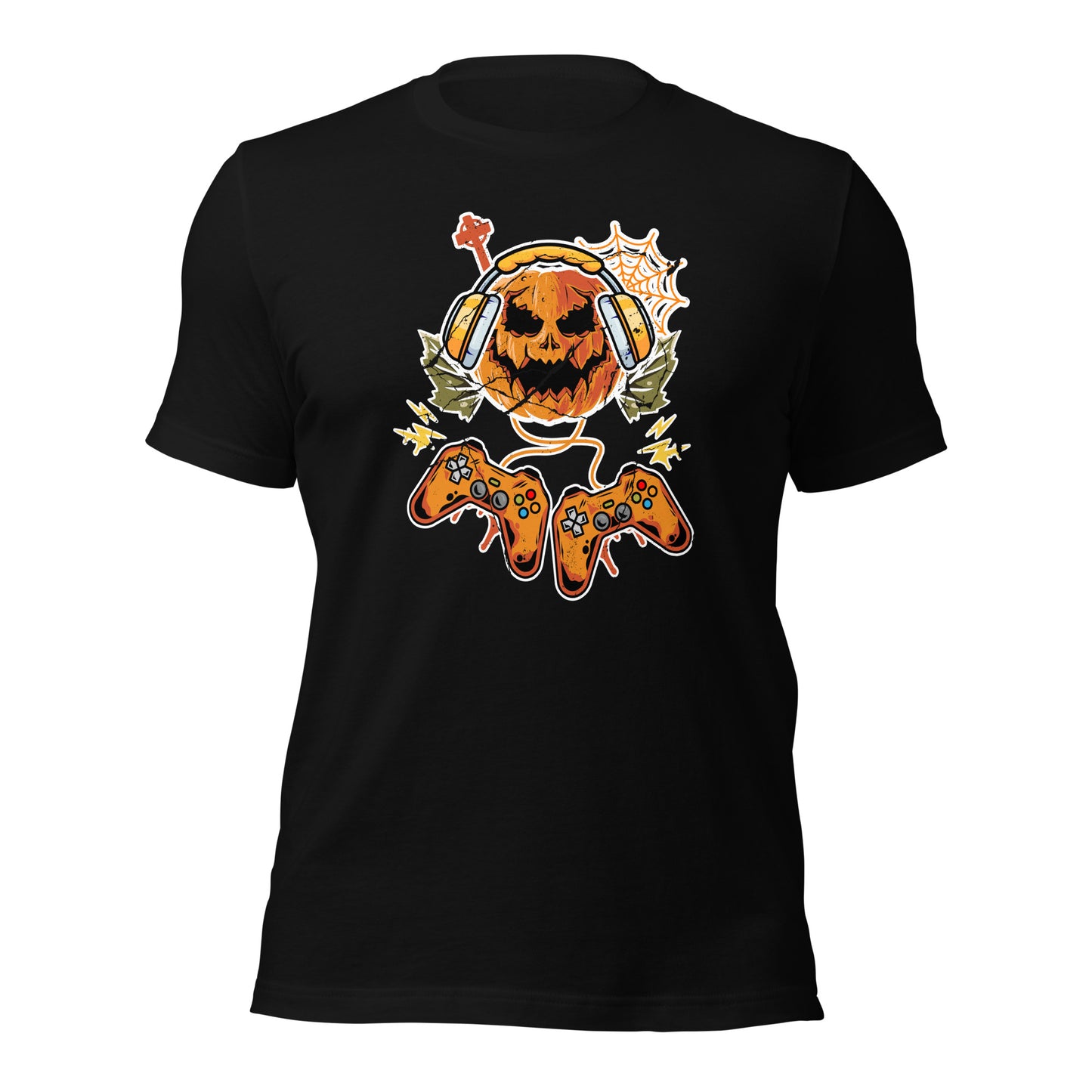 Halloween Pumpkin Gamer T Shirts Trick Or Treat Unisex Dark Tee