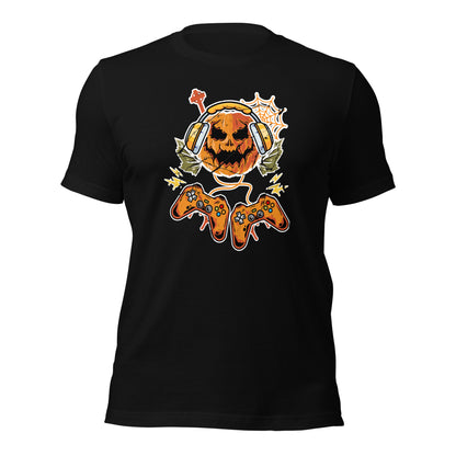 Halloween Pumpkin Gamer T Shirts Trick Or Treat Unisex Dark Tee