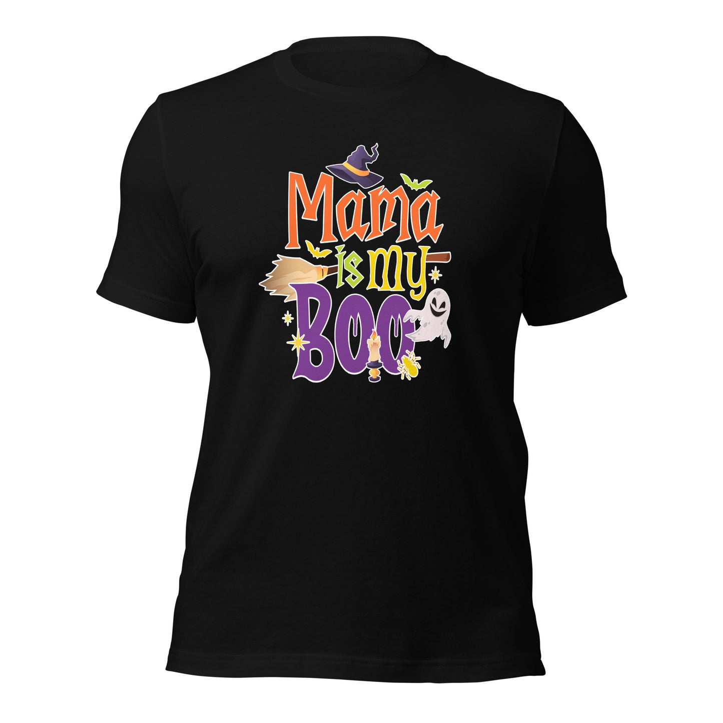 Mama Is My Boo Funny Halloween Ghost Spooky Season Unisex Dark Tee