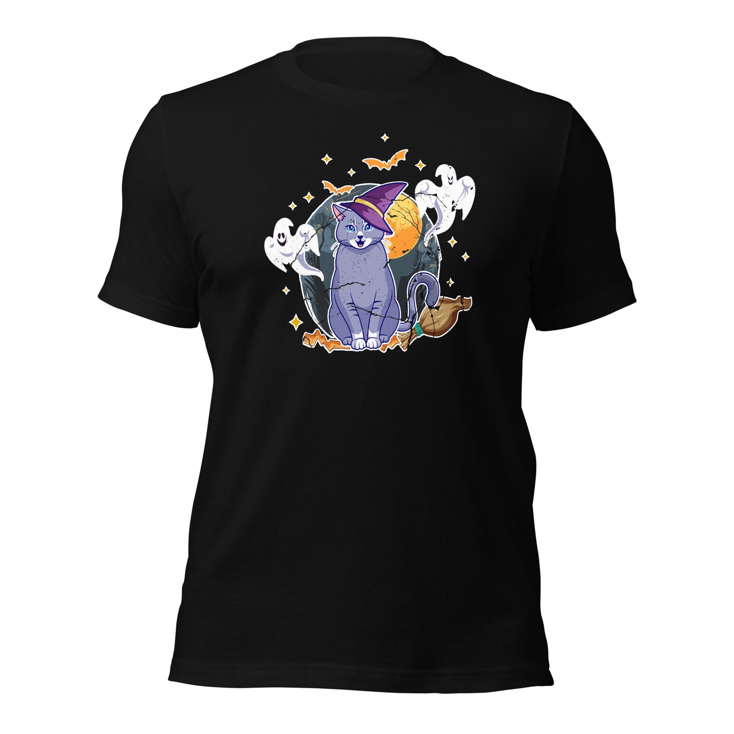 Black Cat Moon Witch Halloween Gift Unisex Dark Shirt