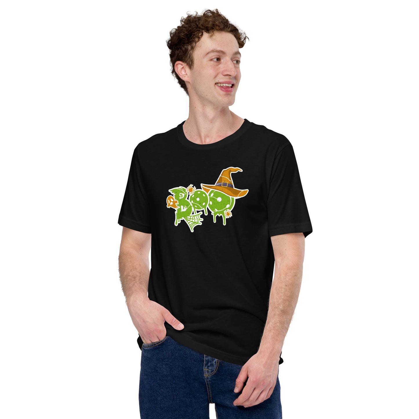 Pickleball Boo Humor Halloween Player Unisex Dark Tee