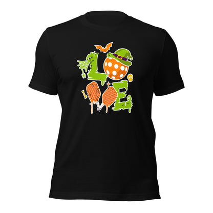 Pickleball Halloween Love Gift For Pickleball Lover Unisex Dark Shirt