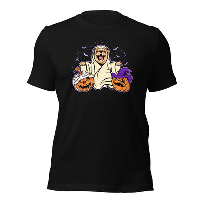 Halloween Spooky Dad Mom Canine Ghost English Bulldog Pumpkin Unisex Dark Shirt