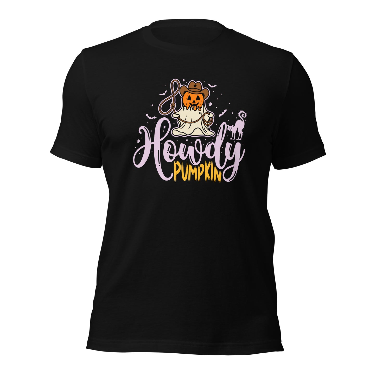 Howdy Pumpkin Western Halloween Pumpkin Cowboy Unisex Dark Shirt