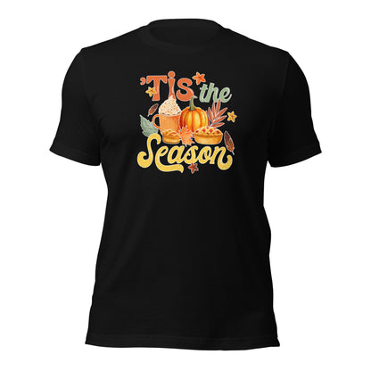 Tis The Season Thankful Blessed Thanksgiving Unisex Dark Shirt