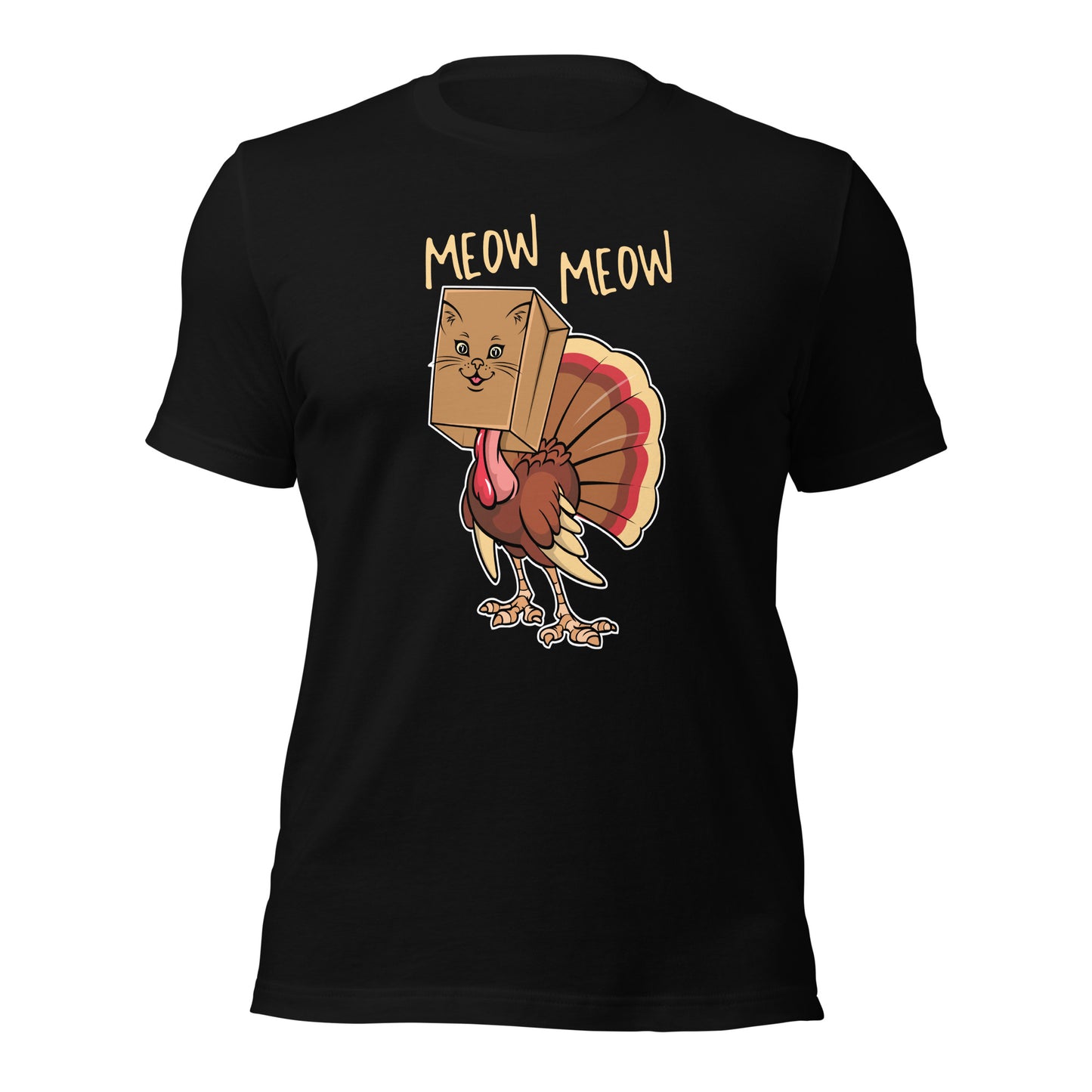 Meow Meow Turkey Thanksgiving Unisex Dark Shirt