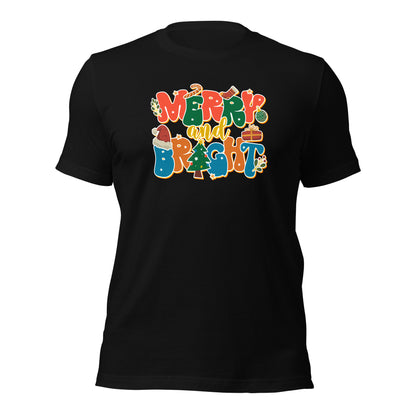 Merry and Bright Joyful Merry Christmas Unisex Dark Shirt