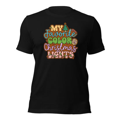 My Favorite Color Is Christmas Lights Family Xmas Unisex Dark Shirt