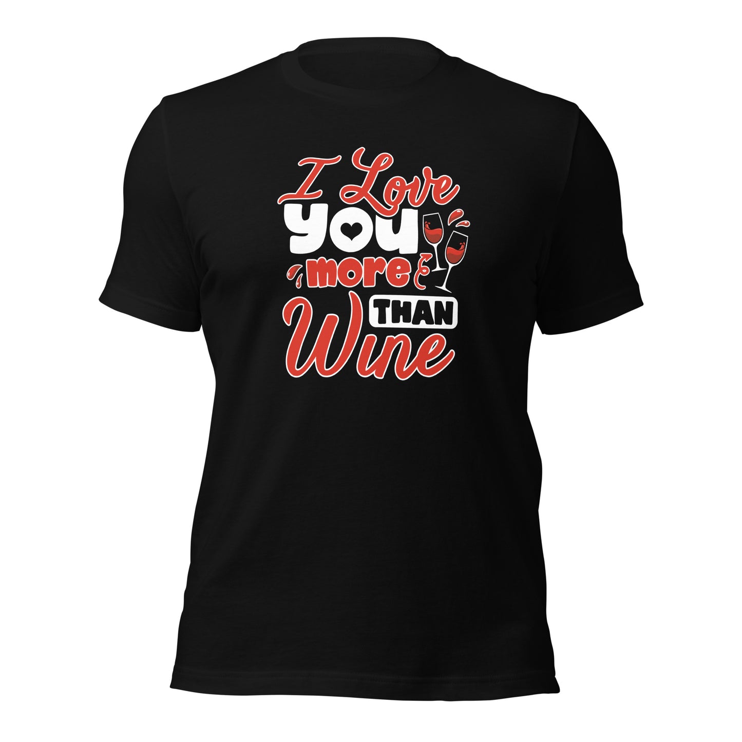 I love You More Than Wine Valentines Day Gift For Wine Lover Couple Dark Shirt