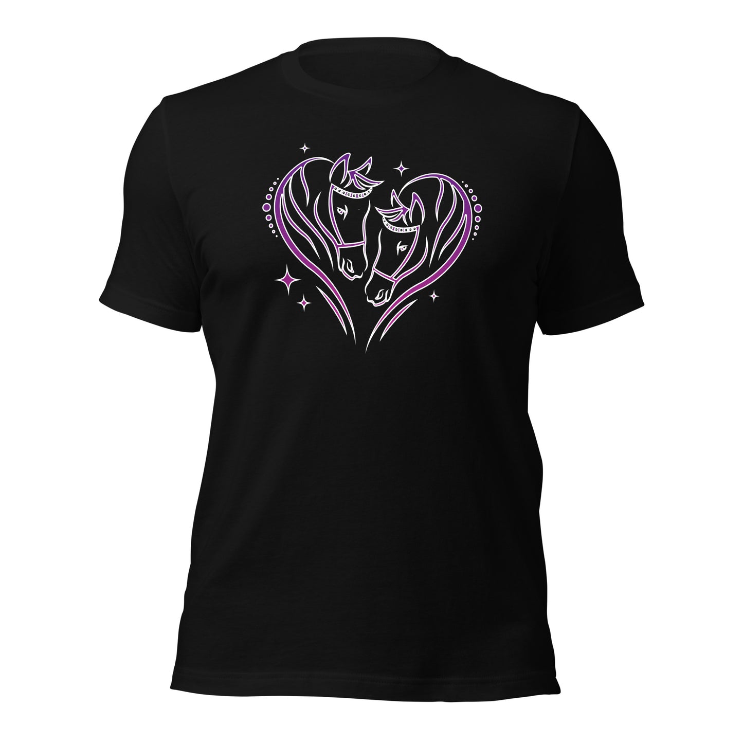 Valentines Day Equestrian Horse Heart Unisex Dark Shirt