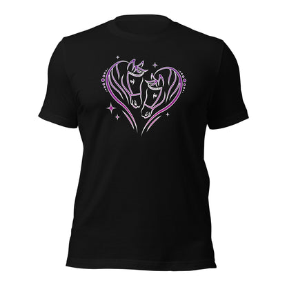 Valentines Day Equestrian Horse Heart Unisex Dark Shirt