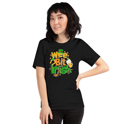 Wee Bit Irish Tee Drinking Irish Lover Unisex Dark Shirt