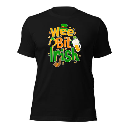 Wee Bit Irish Tee Drinking Irish Lover Unisex Dark Shirt