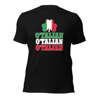 O' Talian Green St. Patricks Is Italian Unisex Dark Shirt